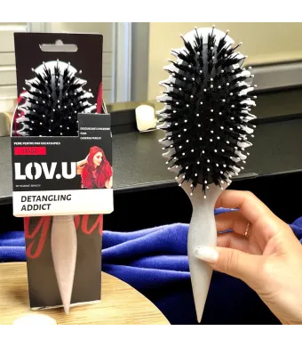 Perie par cu peri dubli LOV.U Detangling Addict pentru descurcare par umed si uscat- Rozane Beauty Engros