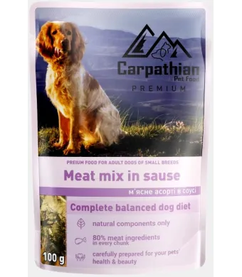 Plicuri pentru caini Engros, CARPATHIAN , 100 gr, mix in sos