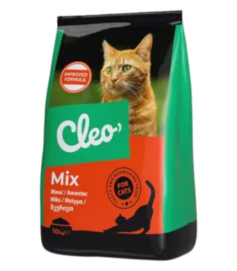 Hrana uscata pisici Engros, Cleo, Mix (pui,Vita,Peste), 10 kg