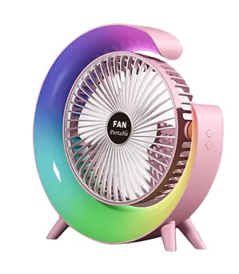 Mini ventilator de birou rotund cu LED RGB,EN GROSS