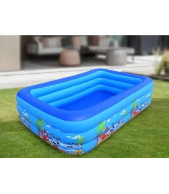 Piscină Gonflabilă 180x140x60 cm, Engross – 3 Straturi, Design Oceanic cu Animale Marine, Ideală pentru Copii