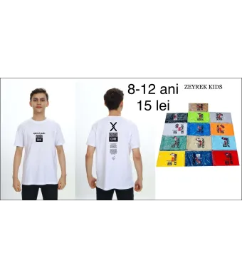 Tricou de baiat 8-12 ani Engross (Alb)