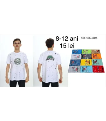 Tricou de baiat 8-12 ani Engross (Alb)