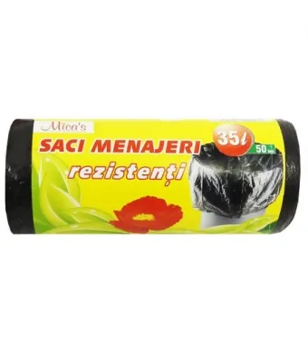 Saci menajeri 35 L, 50 buc/rola, negri Engros