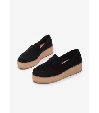 Pantofi dama casual, engros, din material sintetic, cu talpa inalta