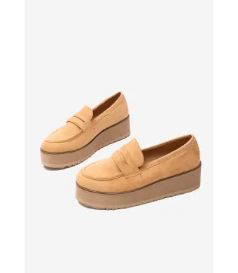 Pantofi dama casual, engros, din material sintetic, cu talpa inalta