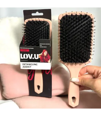 Perie de păr detangling addict LOV.U cu dinți dubli – soluția profesională pentru descâlcirea rapidă, fără ruperea sau electrizarea firelor Engros