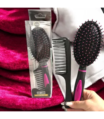 Set perie ovală și pieptene – pentru descurcare delicată și coafat zilnic Engros