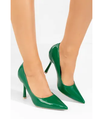 Pantofi stiletto angros, din material sintetic lac