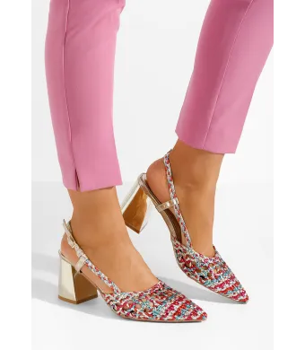 Pantofi dama engros, slingback, din material sintetic, eleganti