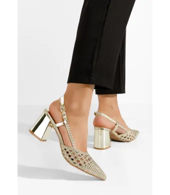 Pantofi dama engros, slingback, din material sintetic, eleganti