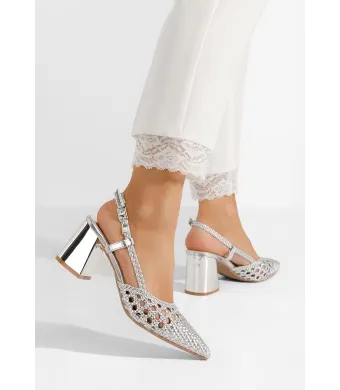 Pantofi dama engros, slingback, din material sintetic, eleganti
