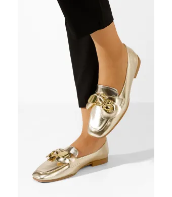 Mocasini dama engros, cu accesoriu, din material sintetic