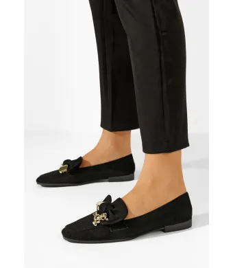 Mocasini dama engros, cu accesoriu, din material sintetic