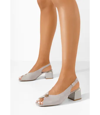 Sandale dama cu accesoriu engros, toc gros, din material sintetic