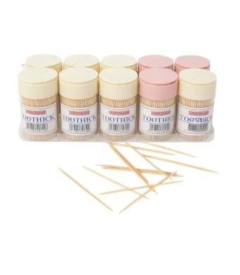 Scobitori 7cm, din Bambus in Tub 10/set de Plastic Engros