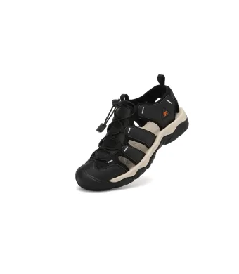 Sandale Sport Barbati, Piele Ecologica Premium, Inchidere Siret elastic, Protectie Varf, Engross, Ax Boxing, Negru
