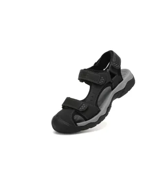 Sandale Barbati, Piele Ecologica Premium, Inchidere Arici, Protectie Varf, Engross, Ax Boxing, Negru