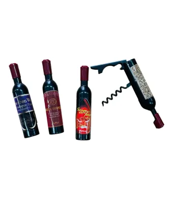 Tirbuson forma sticla de vin 12cm – desfacator creativ si compact, model combinat, ideal pentru cadouri si accesorii bar, En-gros