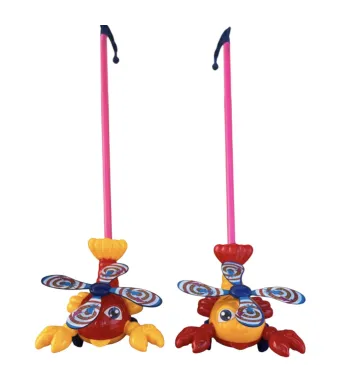 Jucărie de împins Crab cu Elice  rotativă ,engros,color mix 57x22cm