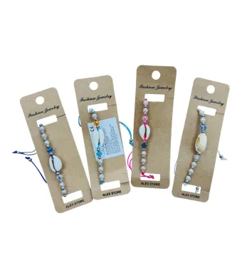 Bratara cu scoica decorativa si margelute sidefate – accesoriu delicat de vara cu snur reglabil, pentru femei si fete, En-gros