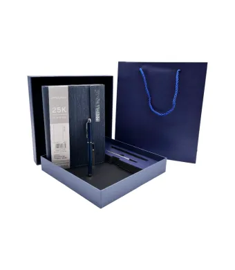 Set Cadou Engros 2 piese agenda 15x21 cm si pix , in cutie + punga cadou