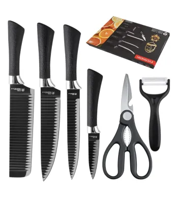 Set de cuțite de bucătărie Engros din oțel inoxidabil, ustensile, cuțite de bucătărie, foarfece, curățător de legume, 6 buc