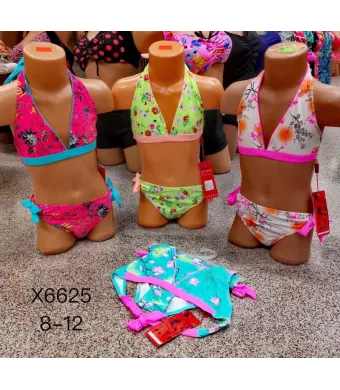 Costum de baie en gross două piese fetițe (Albastru)
