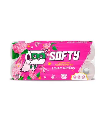 Hartie igienica SOFTY 3 str. 10role/set, Liliac