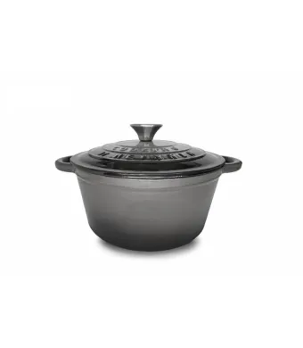 Cratita din fonta emailata cu capac, 24x11.5cm, capacitate 4l Marble Gray / DCN58631 Engros