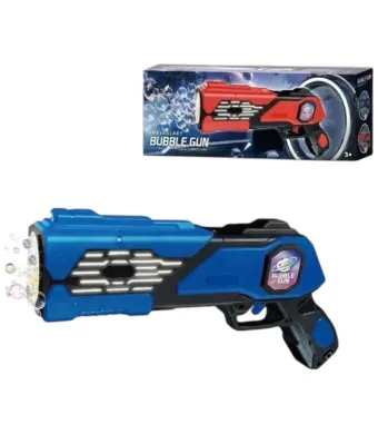 Pistol electric cu baloane de sapun pentru copii, model  cu lumini si sunete, jucarie distractiva cu design spatial, dimensiune aproximativa 32cm, En-gros
