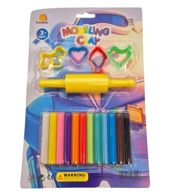 Plastilina  Engros, 12 culori, cu facalet si forme, 29x19 cm
