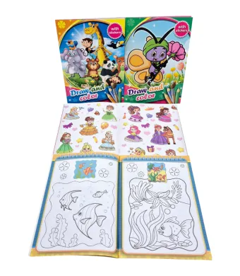 Carti de colorat Engros, A4 14 pagini + stickers, diverse modele