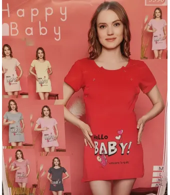 Pijama pentru alăptat 100% Bumbac (Roz deschis)