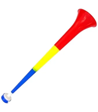 Trompeta suporter plastic multicolora, perfecta pentru meciuri si evenimente – aproximativ 35-36 cm, En-gros