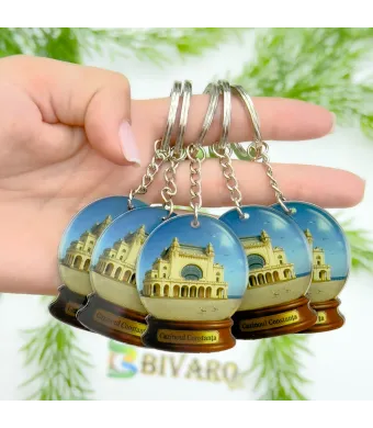 Breloc Cazino Constanta in glob, en-gros . Suvenir Personalizat in Sticlă Acrilică – Produs în România | Print UV Durabil 5 x 4 cm, Set 25 Bucăți