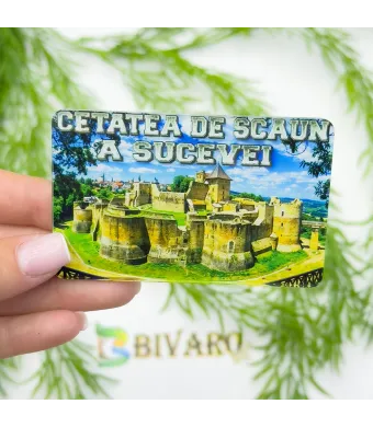 Magnet Cetatea de Scaun a Sucevei , en-gros . Suvenir Personalizat in Sticlă Acrilică – Produs în România | Print UV Durabil 8.5 x 5.3 cm, Set 25 Bucăți [CLONE] [CLONE]
