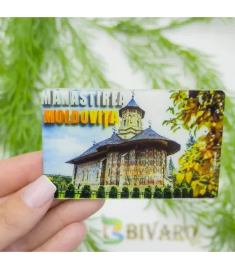 Magnet Manastirea Moldovita , en-gros . Suvenir Personalizat in Sticlă Acrilică – Produs în România | Print UV Durabil 8.5 x 5.3 cm, Set 25 Bucăți [CLONE]