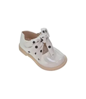 Pantofi fetiță lacuiti, Talpă moale, Confortabili, Inchidere arici, Engross, 6 bucăți/set, mărimi 21-25, Funda, Alb