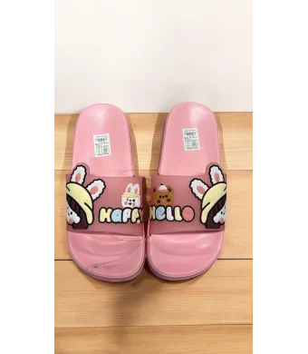 Papuci Copii „Happy Hello” – Roz cu Aplicații Drăgălașe,Diverse culori, En-gros (24, 25, 26, 27, 28, 29)