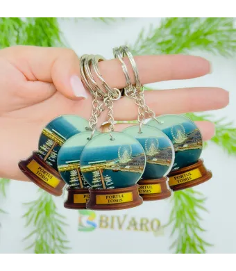 Breloc Portul Tomis in glob, en-gros . Suvenir Personalizat in Sticlă Acrilică – Produs în România | Print UV Durabil 5 x 4 cm, Set 25 Bucăți [CLONE]