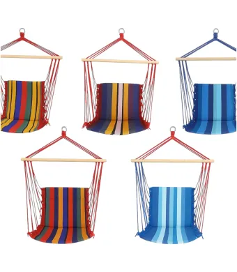 Hamac Scaun din Bumbac 100x50cm, cu Sustinere cu Bare de Lemn Diferite Culori Engros