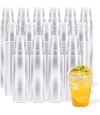 Set 50 pahare unică folosință plastic transparent 250 ml  en-gros B2B