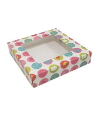 CUTII CU FEREASTRA PENTRU PRAJITURI 22X22X5(50 BUC/SET)