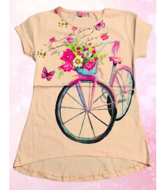 TRICOU fete bumbac, 6-10 ani, 4/set engros