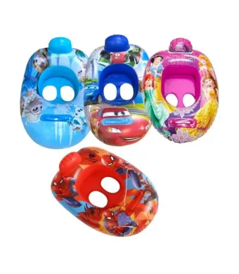 Colac inot copii cu protectie si suport picioare, model colorat cu desene animate, gonflabil, oval, confortabil si sigur pentru piscina, mare sau vacanta de vara, En-gros
