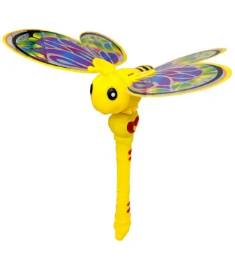 Jucarie zburatoare cu aripi tip fluture si design de albina – lansator interactiv manual pentru copii, 30 cm, culori vibrante, En-gros