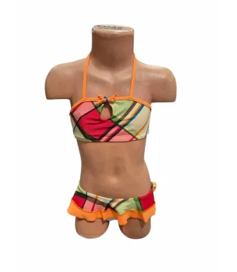 Costum de baie fetiță – 2 piese, Uscare rapida, Marimi 8-16, 5buc/set, Model fusta