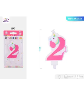 Lumanari aniversare Engros, cifre, 11cm, cu unicorn (0)