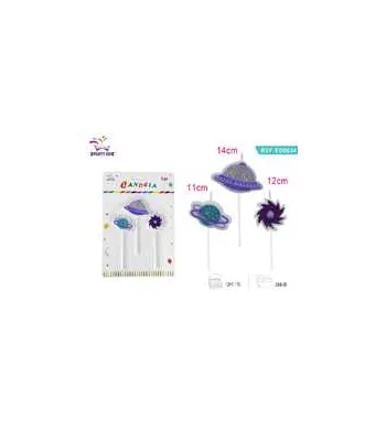 Lumanari aniversare Engros, 11-14 cm, planete, set 3 buc